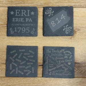 Customized Slate Coaster - City, State, Zip Codes and Attractions