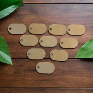 Wood Oval Tags - Blank