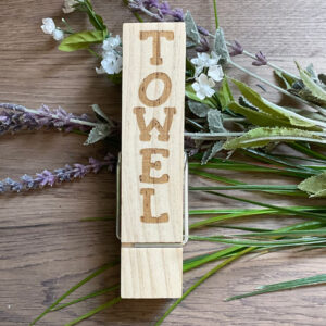 Large Wooden Clothespin Towel Holder