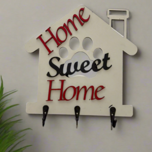 Key Chain & Leash Holder With Black Iron Hooks