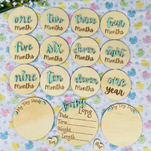 Baby Month Milestone Tags - Font 4 - Word Numbers