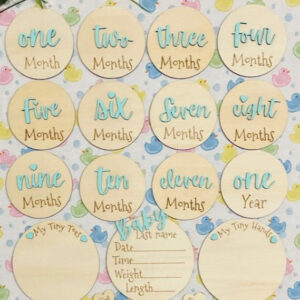 Baby Month Milestone Tags - Font 3 - Word Numbers
