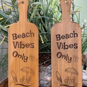 Beach Vibes Only Bamboo Cutting Board Indoor/Outdoor