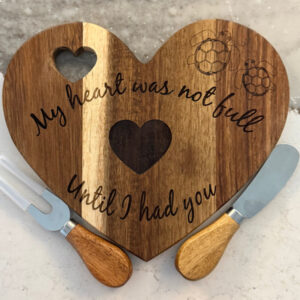 Wood heart Cheese and Cracker Board